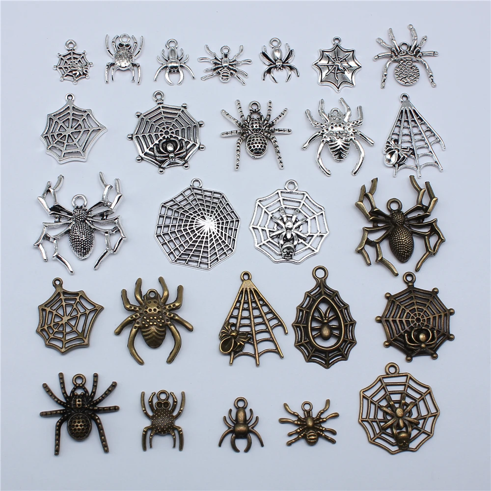 10pcs Spider Charms For Halloween Jewelry Making Halloween Decoration Handmade Craft Accessories