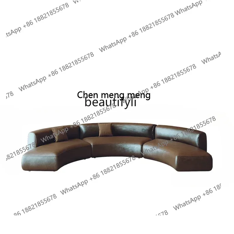 

xzzS Semicircular curved special-shaped sofa sitting area reception and sales office beauty salon lobby hotel clubhouse, leisure