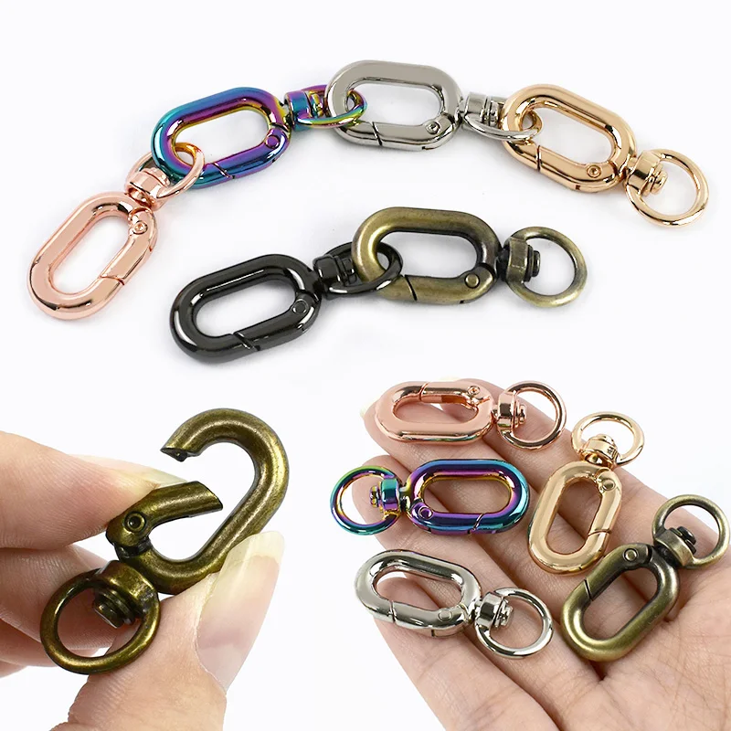 

5-20Pcs 10mm Swivel Metal Snap Hook Bag Chain Lobster Clasp Handbag Strap Buckles KeyChain Dog Leash Loops Hooks DIY Accessories
