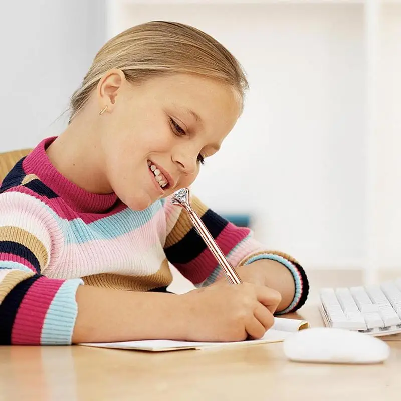 Pens With Diamonds On Top Cute Ballpoint Pens Detachable Crystal Jewel Pens Bling Metal Design For Girls Women Party Valentine's