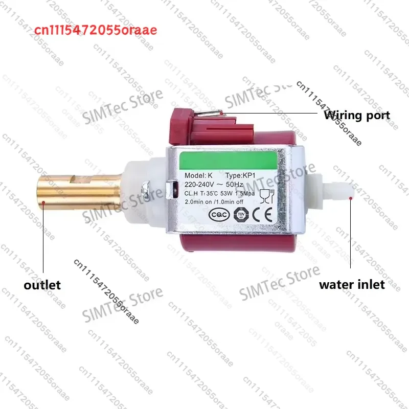 Cnkalun Micro Electromagnetic Pump KP2 20bar 53W High Pressure Piston Pump Coffee Machine Steam Copper Tube