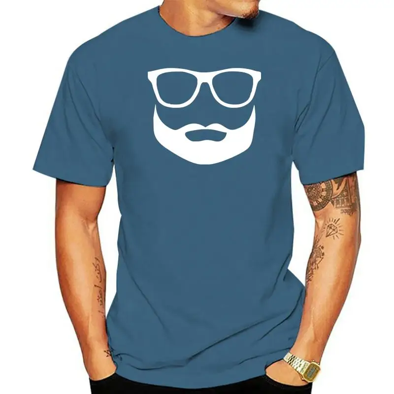 Nerd T-Shirt - Beard and Glasses - Black/White - S to 3XL - Moustache