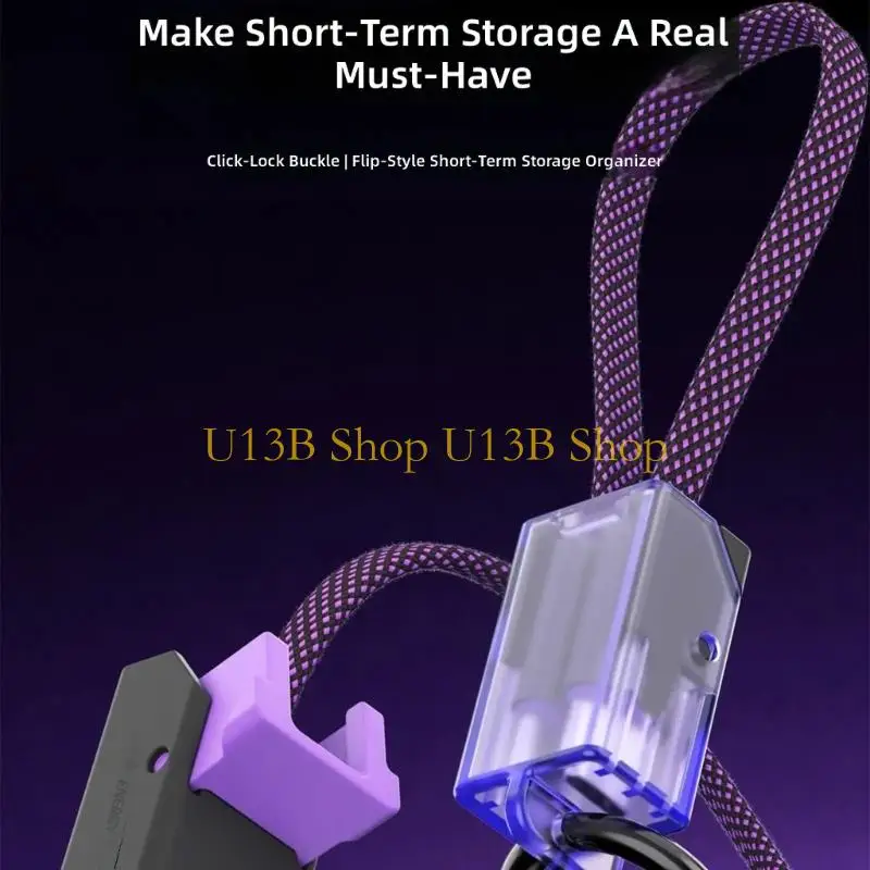 U13B PD240W Fast Charging Type C Cable With Cover Storage And Keyring Type