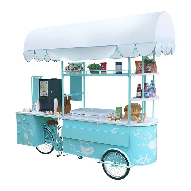 market stall car shopping mall exhibition mobile snack sales tricycle Internet celebrity stall car coffee milk tea car