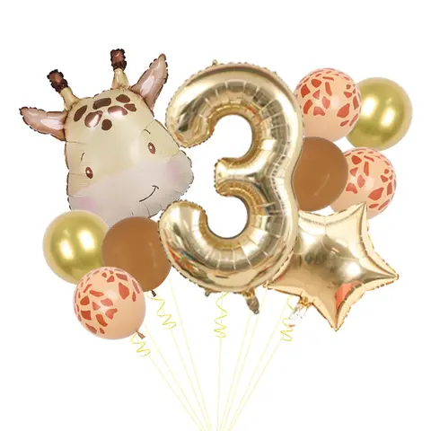 10 पीस प्यारा जिराफ़ हेड बैलून 40 इंच प्लैटिनम नंबर 1-9 जन्मदिन बैलून सेट कार्टून एनिमल थीम बच्चों की पार्टी सजावट 8 best sales एक साल की जन्मदिन वाली लड़की - №6