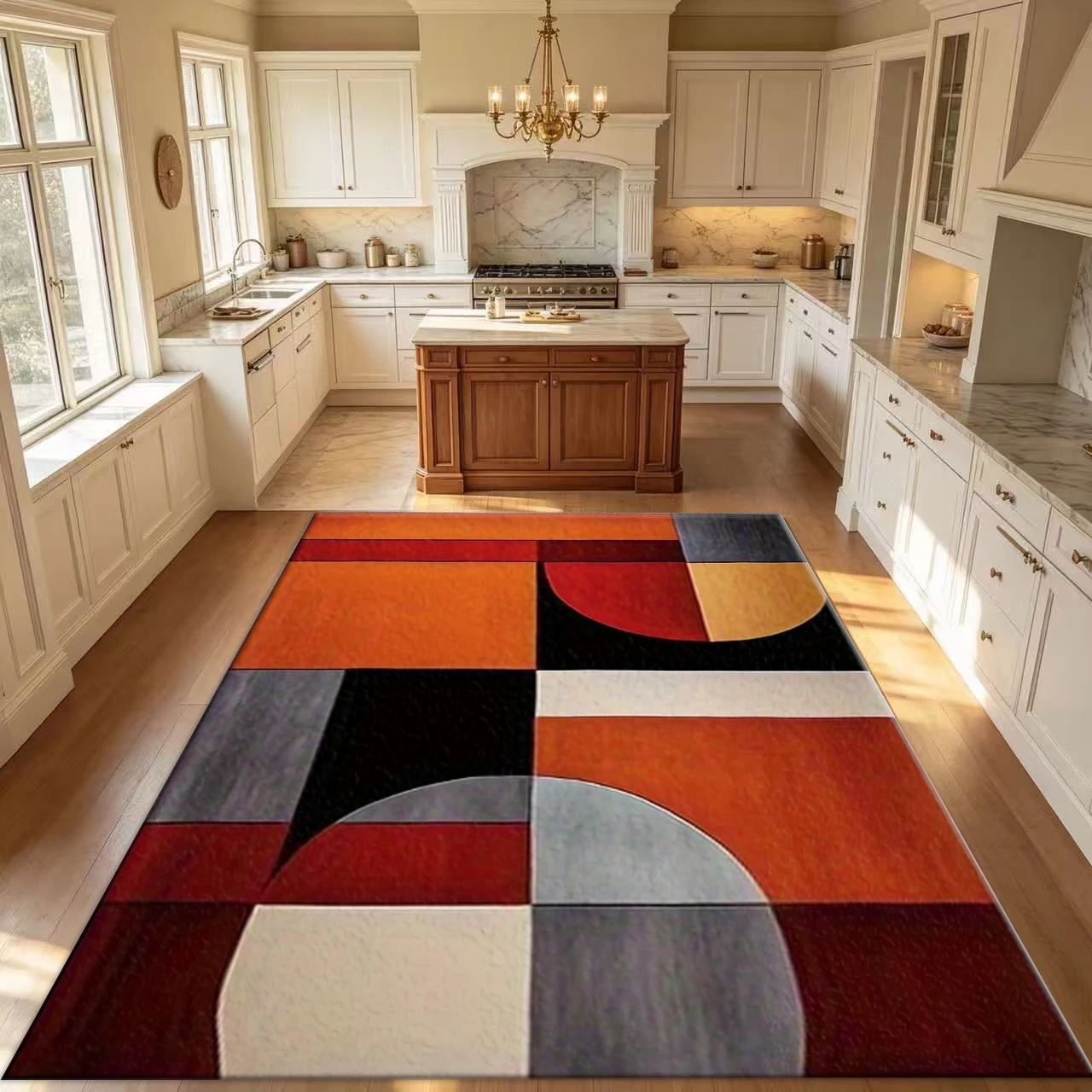 Abstract Geometric Color Block Area Rug Modern Art Style Floor Carpet for Living Room Bedroom Home Decor