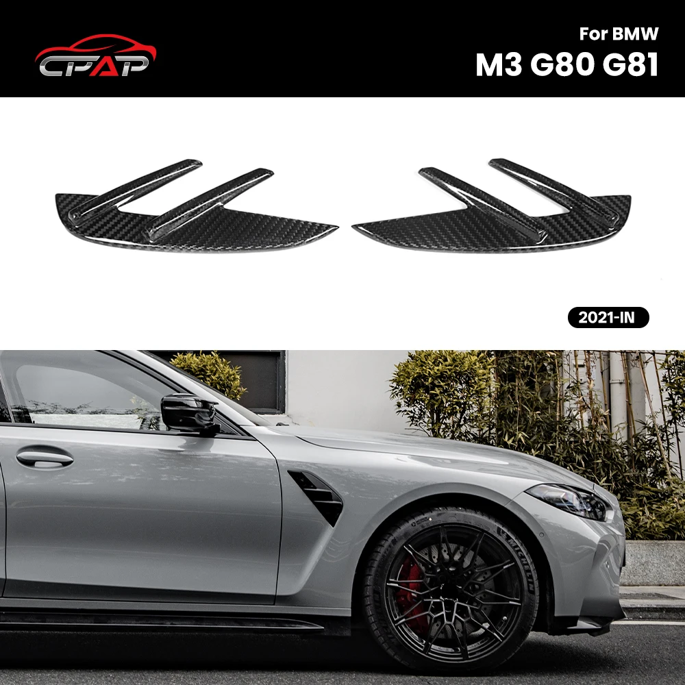

Real Dry Carbon Fiber Side Fender Cover Trim for BMW M3 Series G80 G81 OEM Style 2021-IN