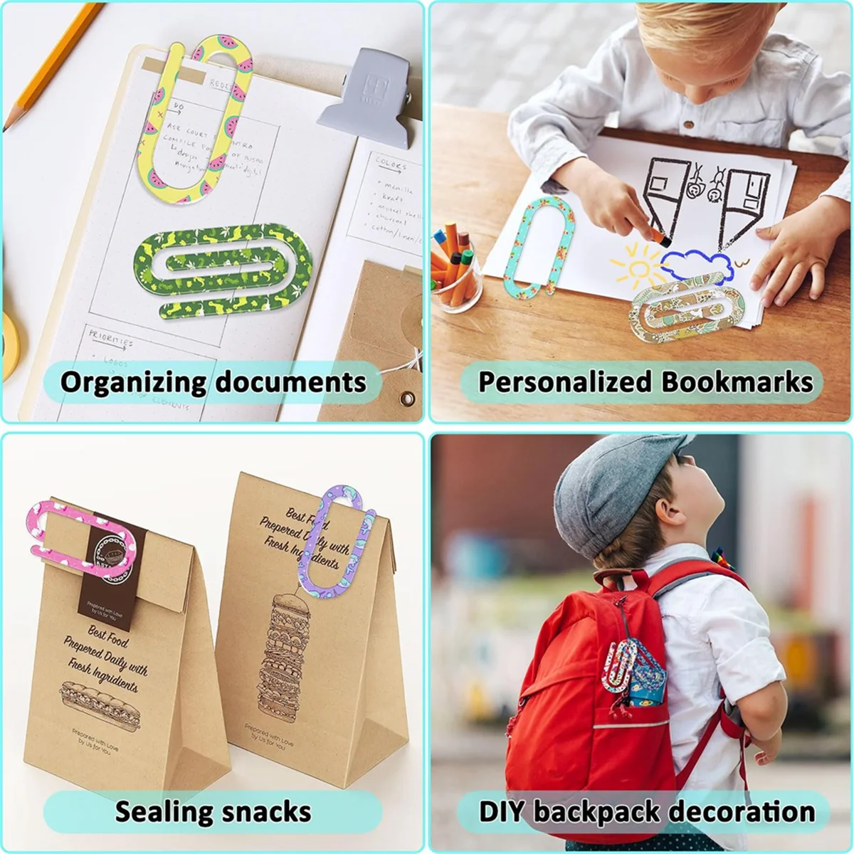 20 حزمة من مشابك ورق الأكريليك الفراغات التسامي، 4 بوصة × 2 بوصة مشابك ورق التسامي جامبو للمكتب والمدرسة المنزلية DIY