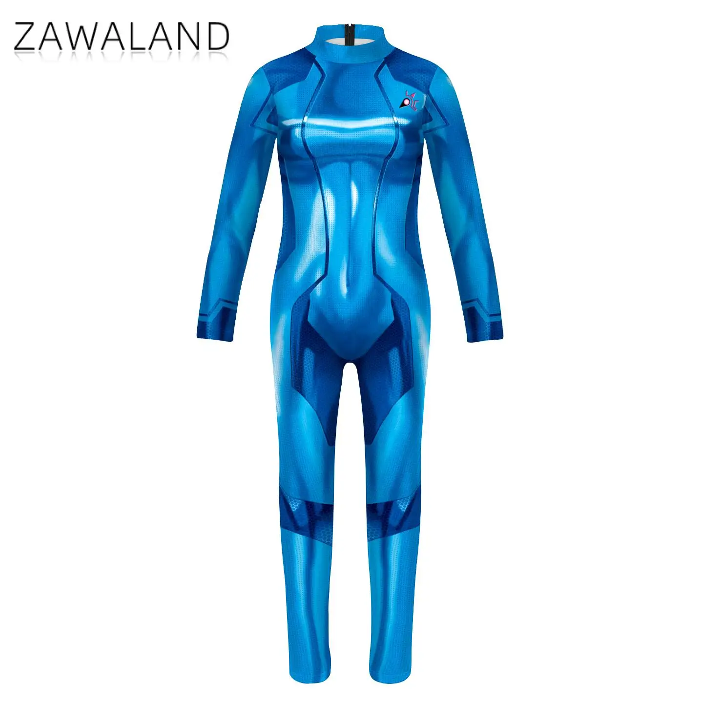 ZAWALAND-traje de Cosplay Zentai con estampado 3D para padres y niños, traje de carnaval, body Sexy, Catsuit de LICRA