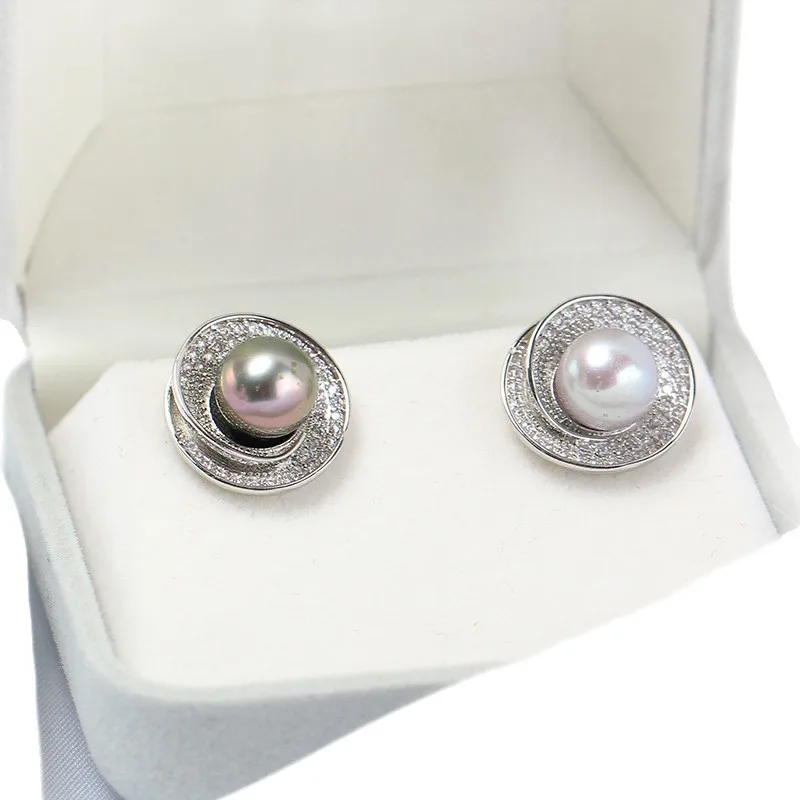 

1 пара позолоченных медных серег-гвоздиков E311 с жемчугом и серебряной иглой S925, фурнитура для изготовления ювелирных изделий, аксессуары для DIY украшений