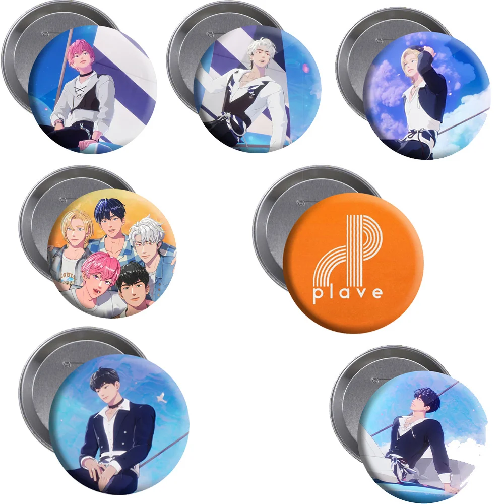 Kpop PLAVE Brooch Album Pump Up The Volume Character Printing Badge Hat Bag Clothes Accessories Pins YEJUN BAMBY Fans Gift