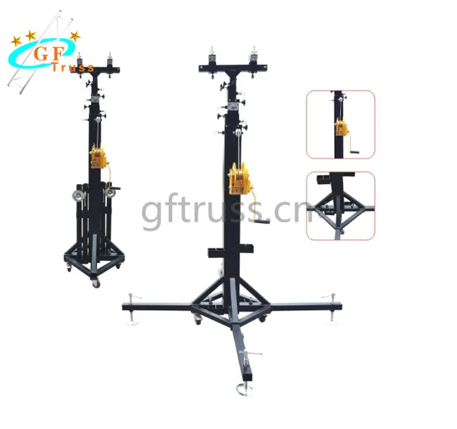 Guangzhou Aluminum Heavy Duty DJ Folding Line Array Speaker Stand Crank up Stand Truss