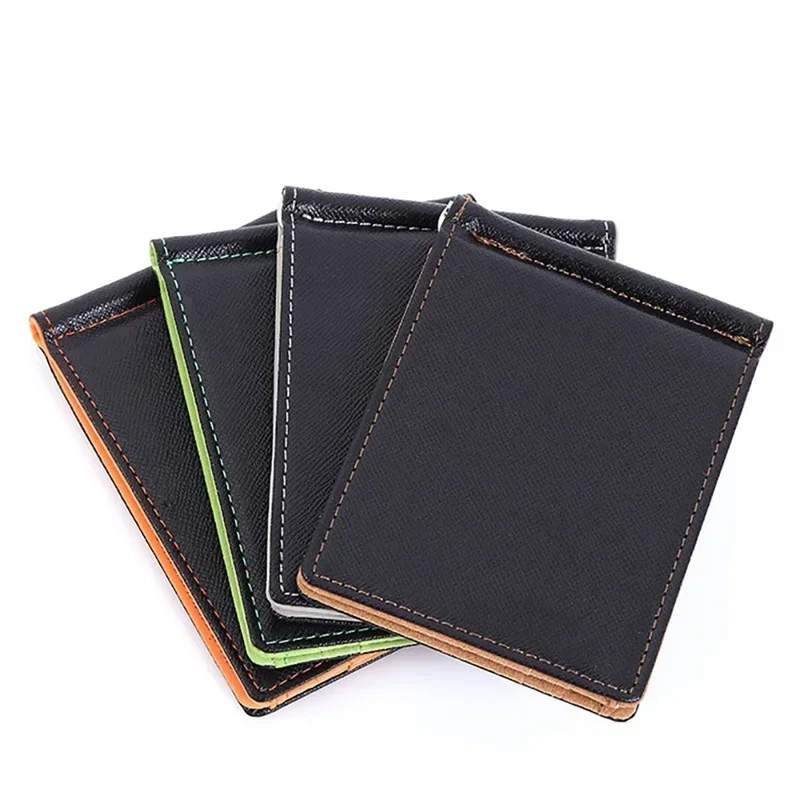 Brand Men Wallet Short Skin Wallets Purses PU Leather Money Clips Sollid Thin Wallet for Men Purses Carteira Masculina