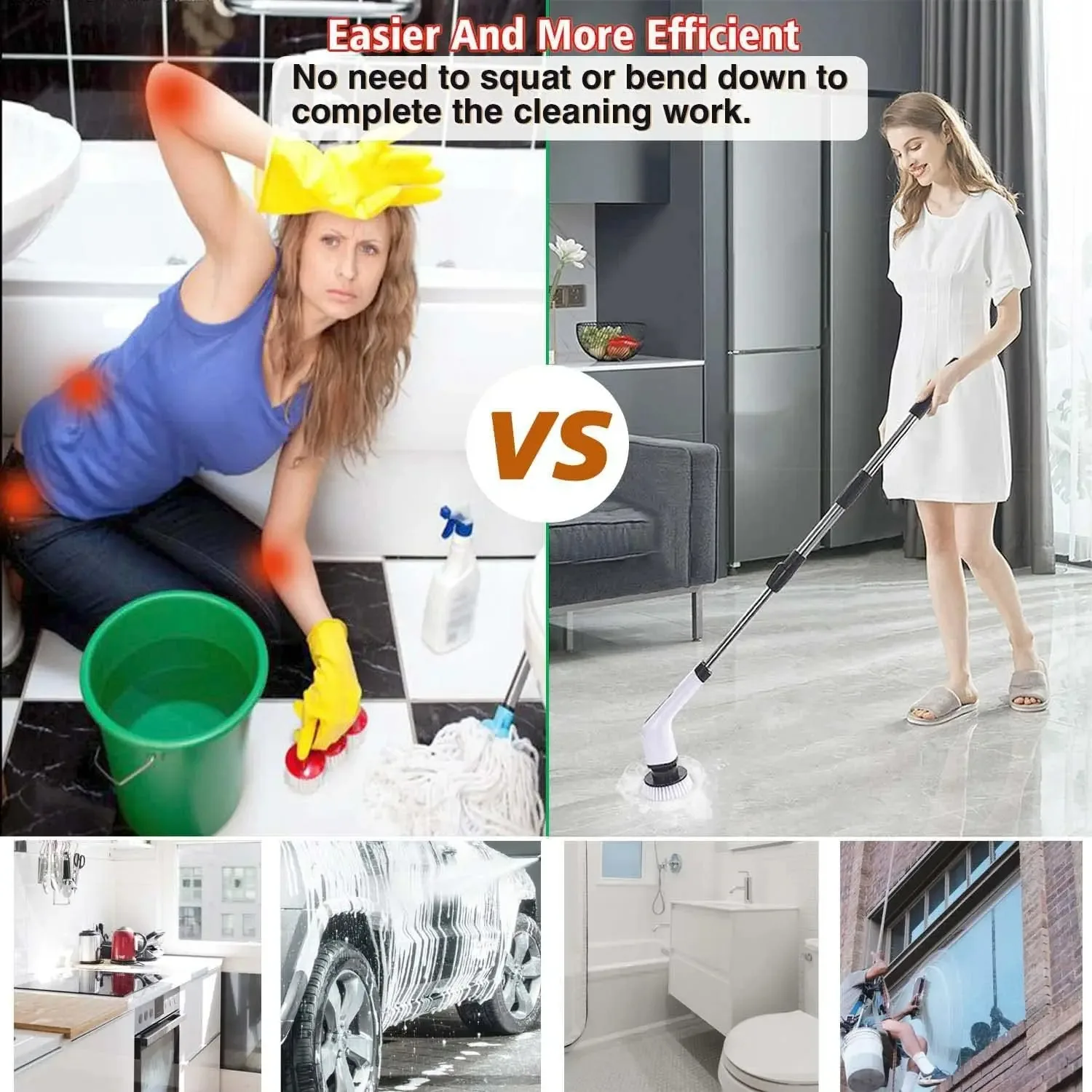 

Electric Cleaning Brush Household Automatic Sweeper Electric Bathroom Tile Bathtub Brush Rotating Wireless Cleaning Brush