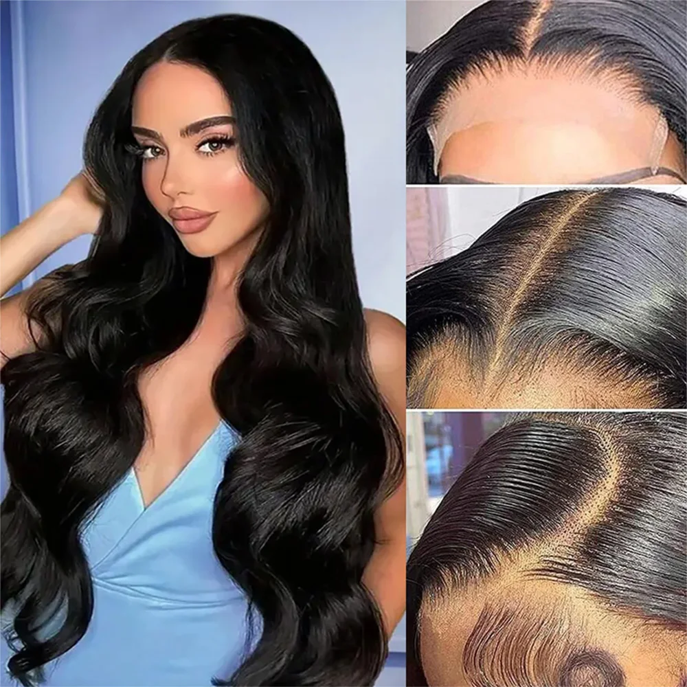 200 gęstość ciała Wave 13x4 koronkowe peruki z przodu brazylijskie dziewicze włosy przezroczyste HD koronkowe peruka z przodu naturalny kolor dla kobiet