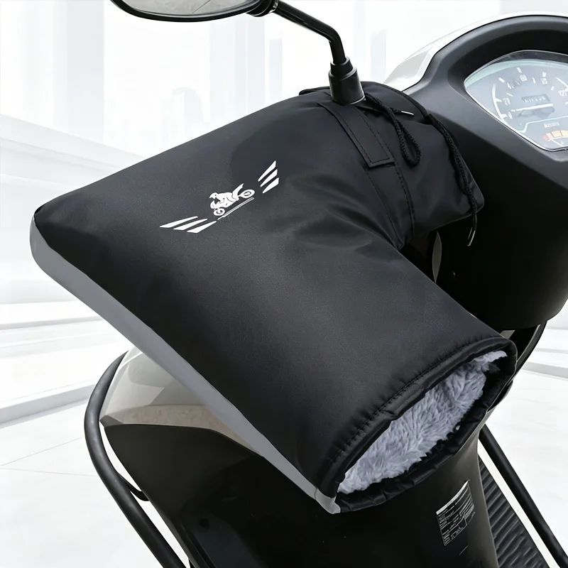 Large & Extra-Thick Triple-Seal Motorcycle and Bicycle Handlebar Covers | Better Thermal Insulation | Reflective Strip Design|
