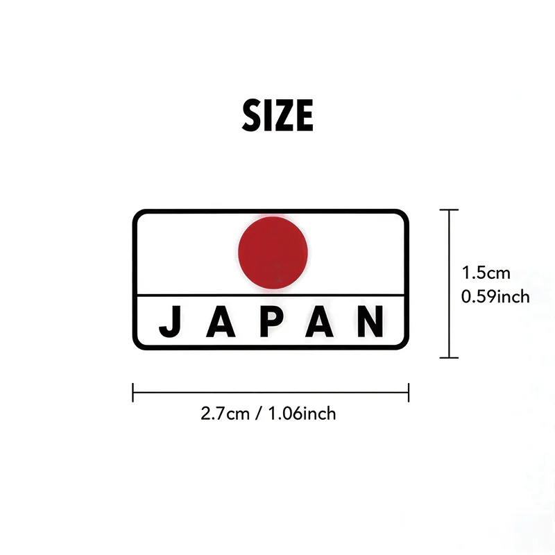 1 Set Japan Flag Style Car Sticker, Badge Emblem Vinyl Decal, 2Pcs /4Pcs Optional for All Types of Vehicles