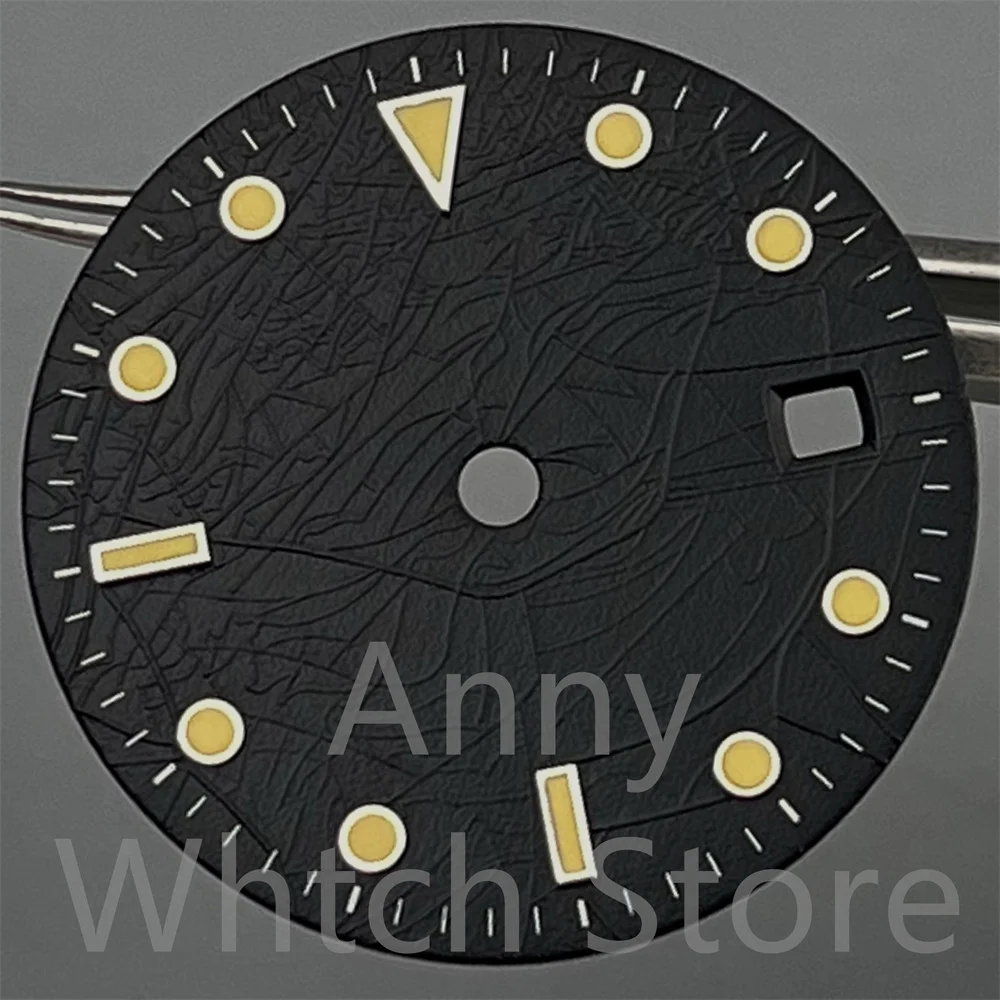 

29.2mm Leaf texture black watch dial luminous fit ETA2824 2836 Mingzhu DG2813 3804 Miyota 8205 8215 821A movement