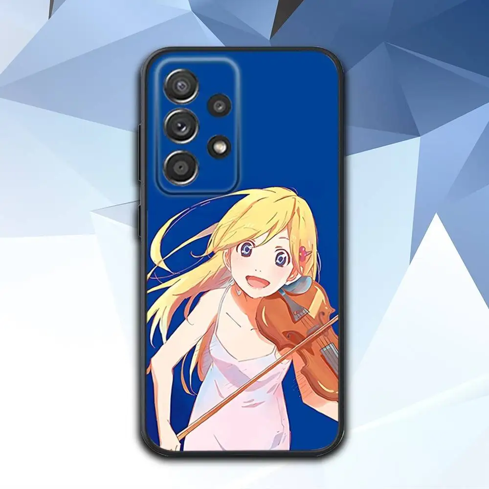 حافظة هاتف L-Lie in Comic A-April لهاتف Samsung S 25,24,23,22,30,21,10,9,Ultra,Plus,Lite,FE,4,5G حافظة سوداء ناعمة
