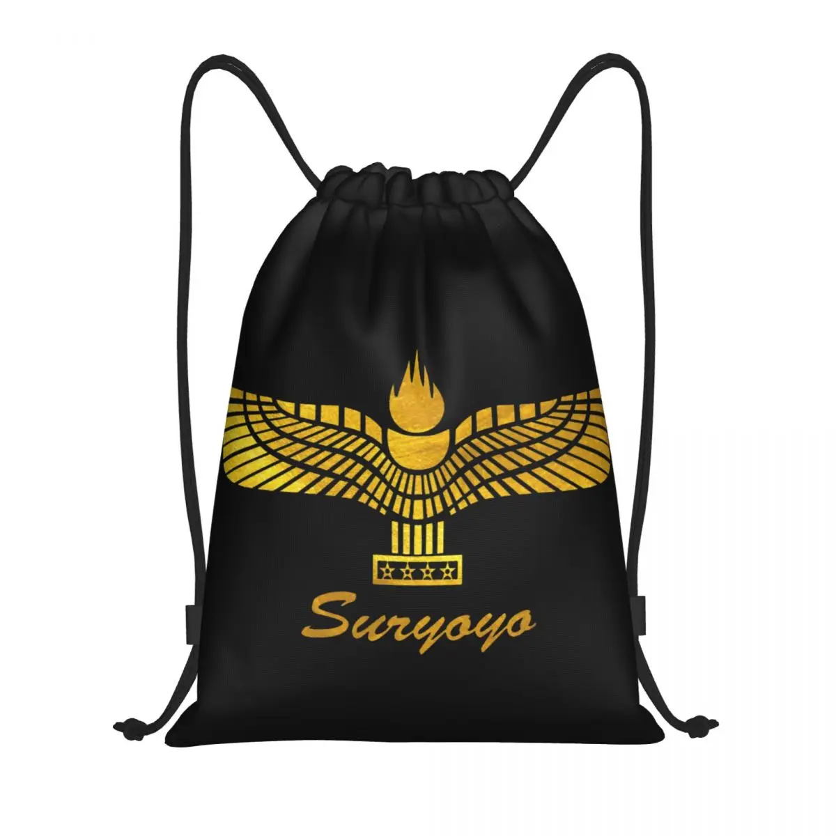 Aramean Suryoyo Flag Drawstring Bags para homens e mulheres, mochila esportiva portátil de ginástica, mochilas de treinamento Assyria