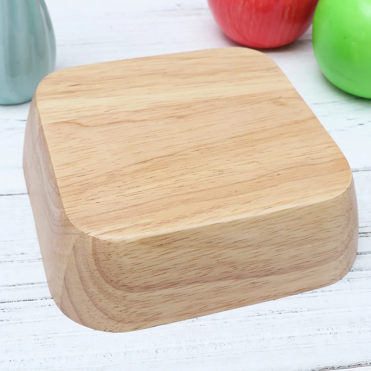 

Wooden Square Fruit Salad Bowl 15cm Eco Friendly Crack Resistant Light Weight for Home Restaurant Vegetable Seasoning