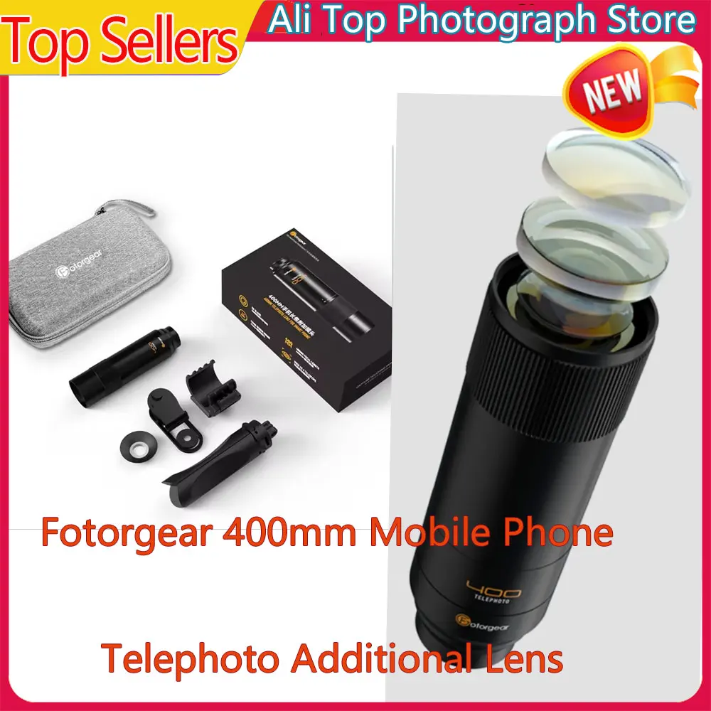 Fotorgear 400mm Mobile Phone Telephoto Additional Lens Universal Long Range Photography Professional Cell Phone Telephoto Kit