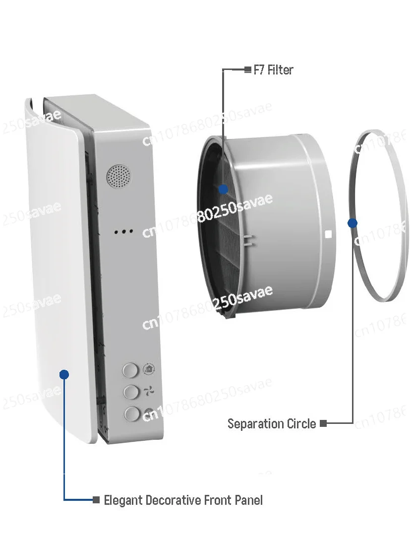 

Energy Heat Recovery Ventilation Unit HRV Wall Mounted Recuperator Mini Fan for Warehouse Room Bedroom