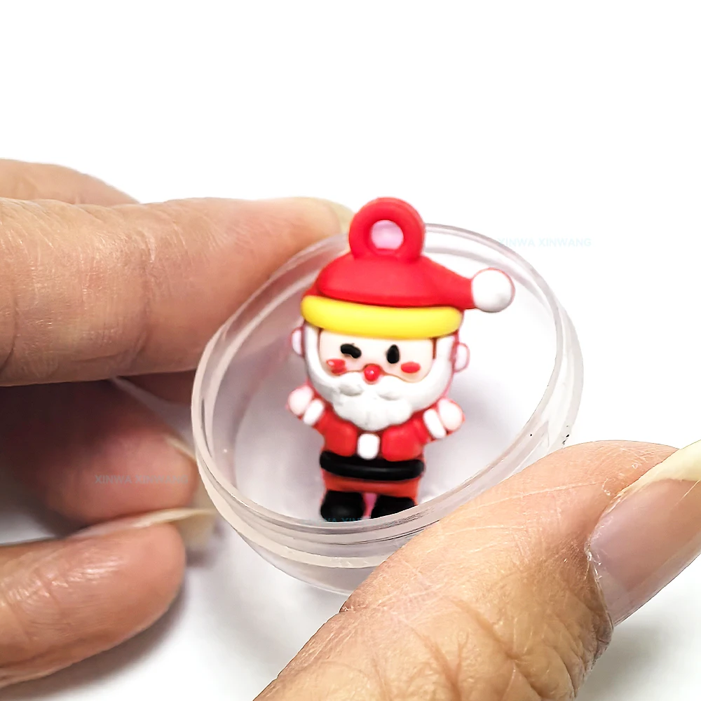 20PCS Random Christmas Surprise Toy 32mm Transparent Twisted Egg Capsule Ball For Arcade Mini Claw Crane Vending Machine