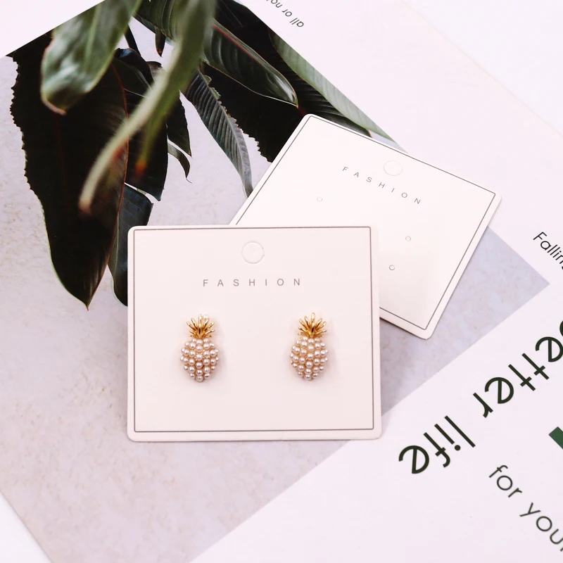 

Wholesale 100pcs Fashion Earring Packaging Cards Jewelry Holder 7x6cm White Cardboard Ear Studs Display Cards Customized