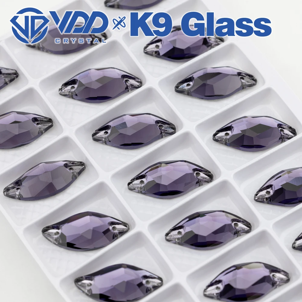 VDD S120 Tanzanit-Blatt AAAAA Top-Qualität K9-Glas aufnähbare Strasssteine, Kristall-Flachsteine zum Aufnähen für Kleidungsdekorationen – Detail 6