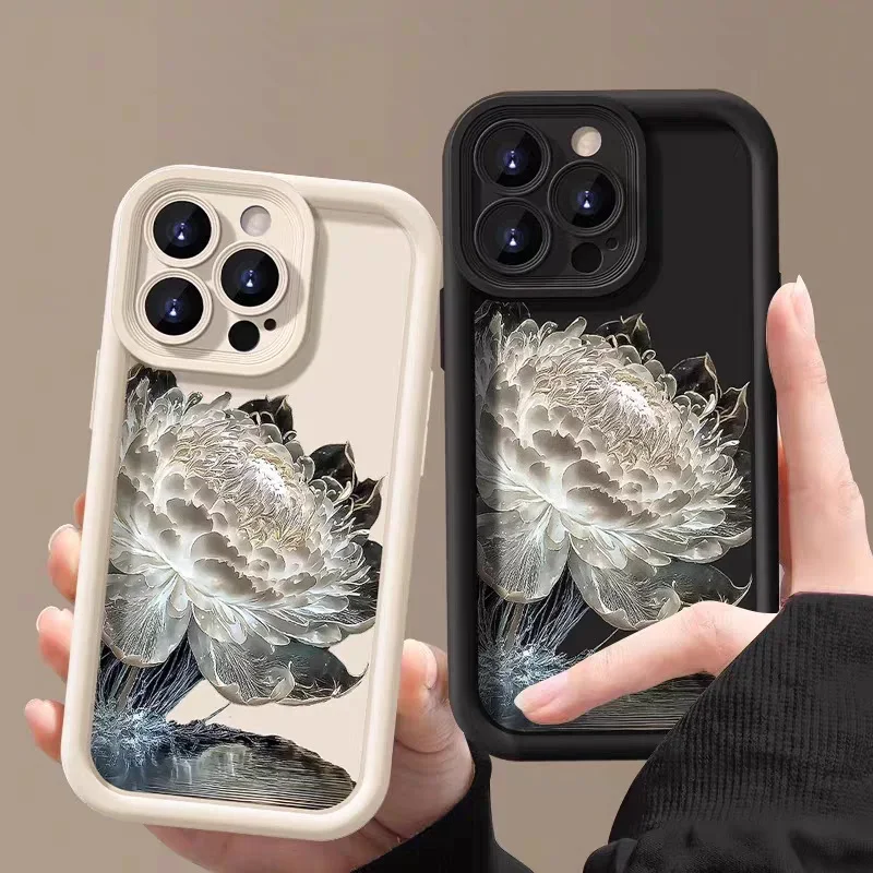 Lotus Flower Multistep TPU Phone Case For Samsung Galaxy A54 A14 A34 A35 A24 S23 Ultra S22 S21 S20 FE Plus A04 A03 A05 A05S A52
