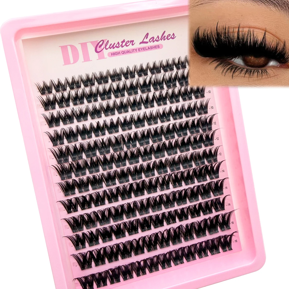 HBZGTLAD 12-reihige Fairy Eyelash Ball Manga Wimpernkugeln 8-16mm Dynamische Wimpernverlängerung Natürliches Aussehen C Curl Personal Eyelas