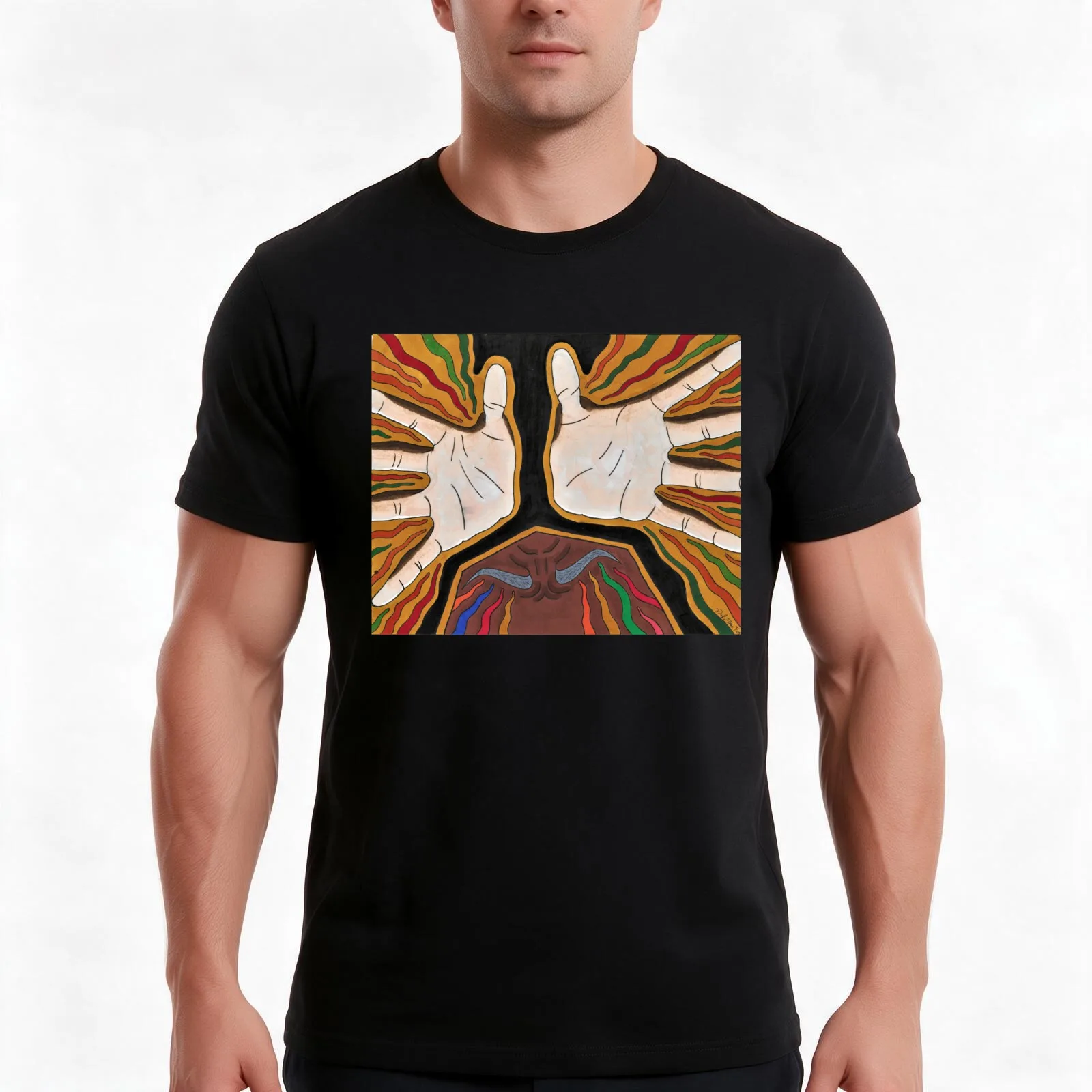 The Power Of Touch T-Shirt, Summer Casual Cotton Tee, Oversized Streetwear Tops, Vintage Graphic Print, Loose Fit Short Sleeve