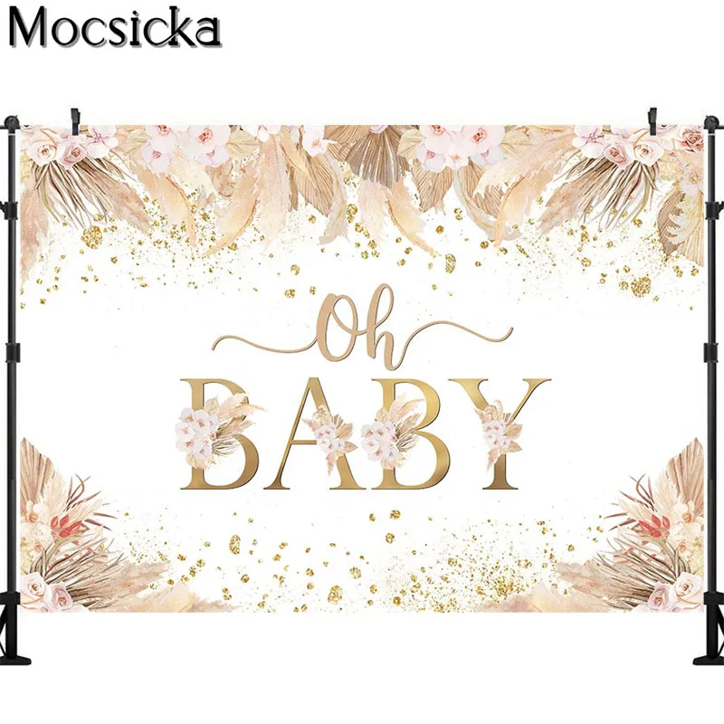 Mocsicka Oh Baby Shower Party Gender Revealing Game Scratch Cards Baby Shower Party Decoration Studio Backdrops Props Banner