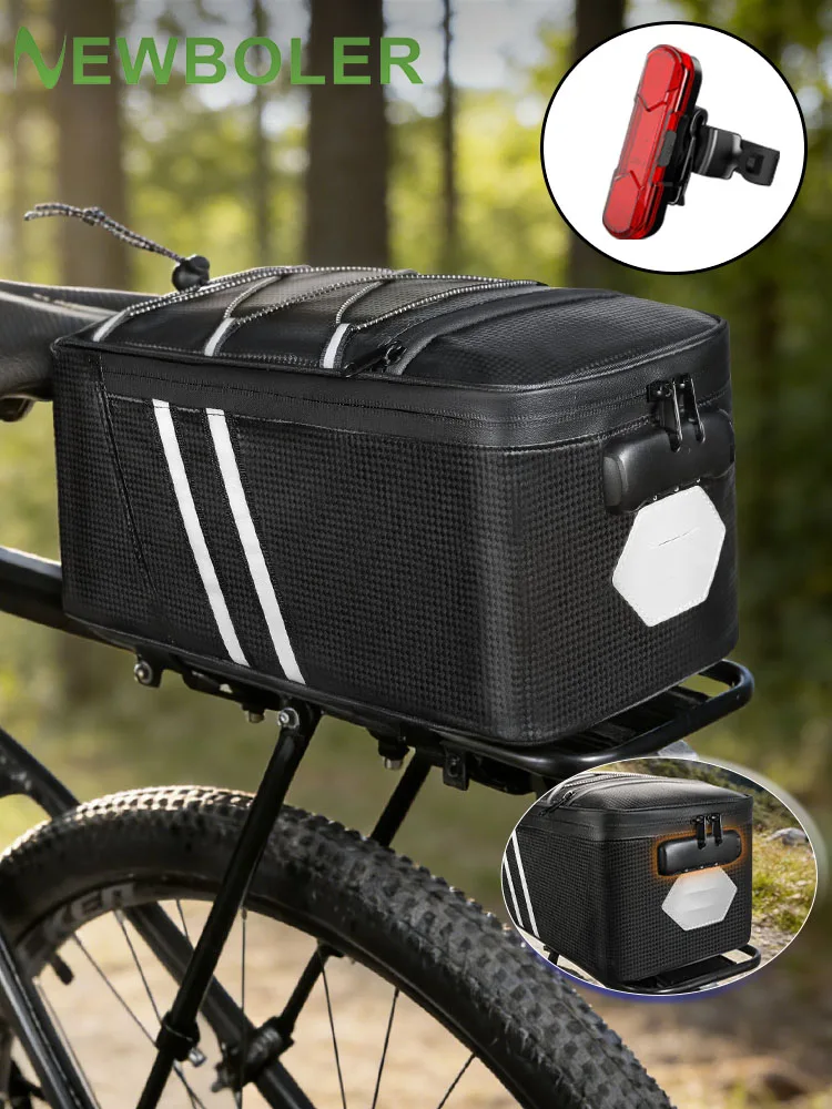 AliExpress NEWBOLER Password Lock Bicycle Rear Seat Bag MTB Bike Rack Bag Trunk Pannier Large Capacity Cycling Waterproof Travel Bag ﻿