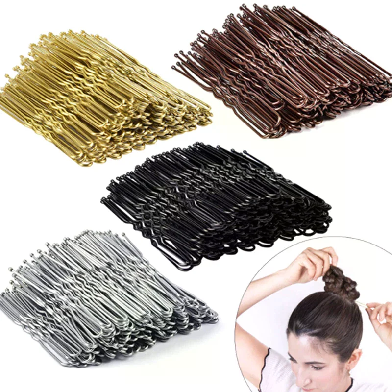 

50PCS/Bag 6cm/7cm U Shaped Alloy Hairpins Waved Hair Clips Simple Metal Bobby Pins Barrettes Bridal Hairstyle Tools Hair Pins