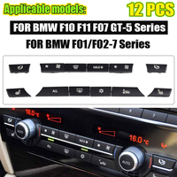 12/14pcs Dashboard Air Conditioner AC Button Heater Switch Cover For BMW 5 6 7 Series X5 X6 F10 F18 F06 F12 F01 F02 F15 F16