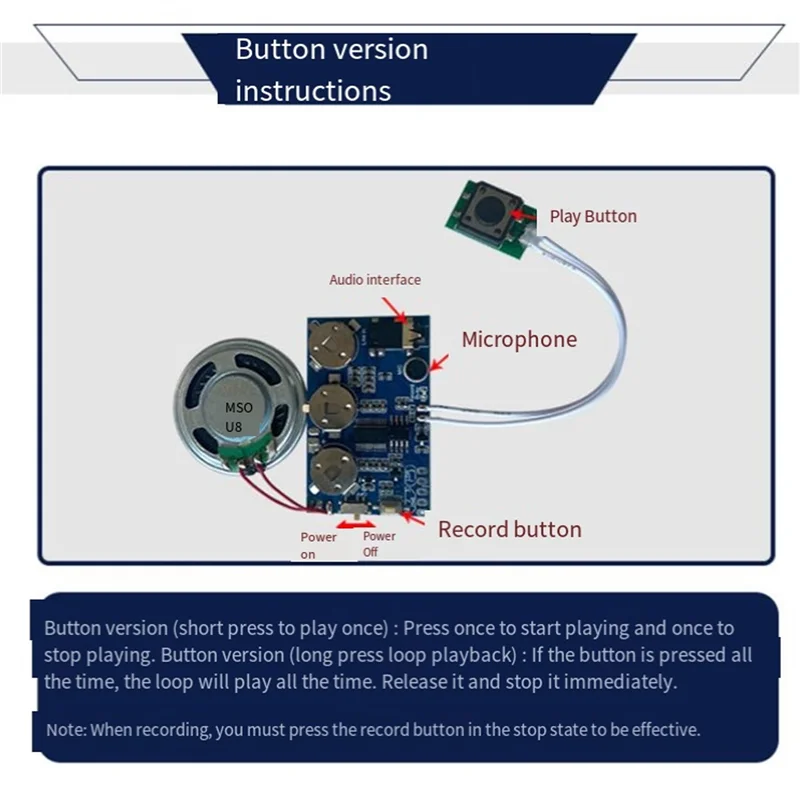 【Superdeals】Music Recorder Board Chip Programmable Music Module 17 Minutes Sound Voice Audio For Greeting Card Self-Made Gift