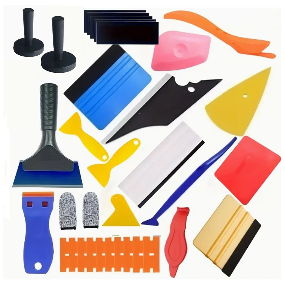 Auto Vinyl Wrap Tool Kit Car Film Installation Squeegee Set Plastic Scraper for Window Tint Color Change Detailing