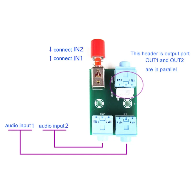 DLHiFi XH-M371 Audio Switching Module 3.5mm Jack 2 into 1 Out Audio Switching Socket PCB Board
