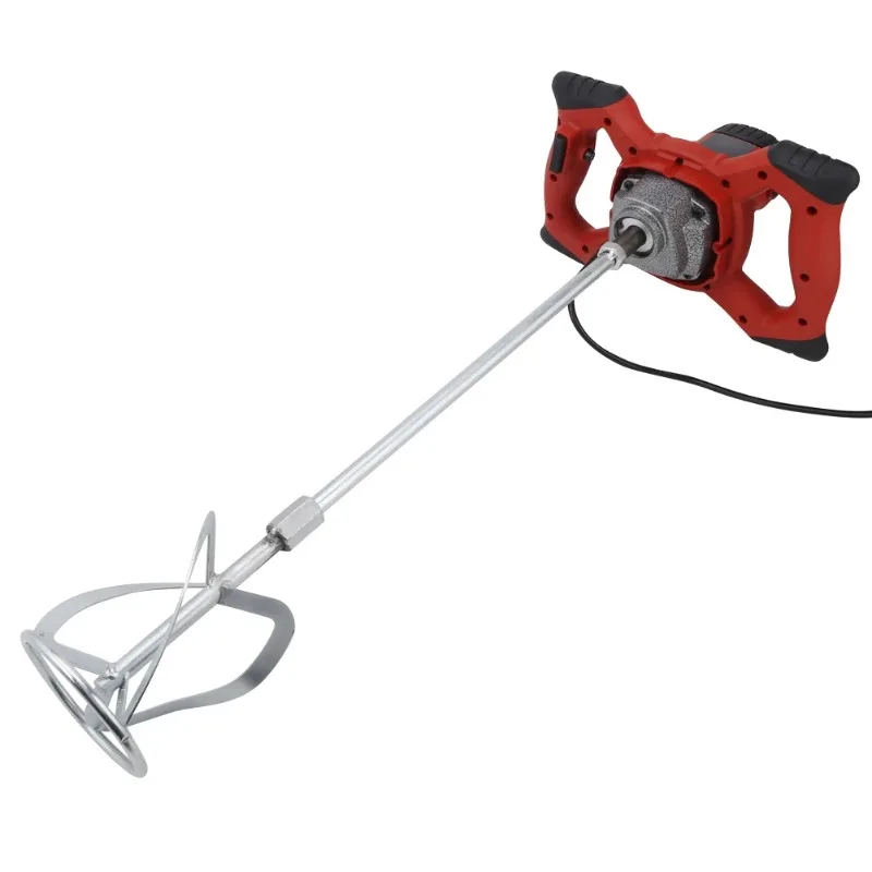 1pc Red 1500W Handheld 6-speed Electric Mixer for Stirring Mortar Paint Cement Grout AC