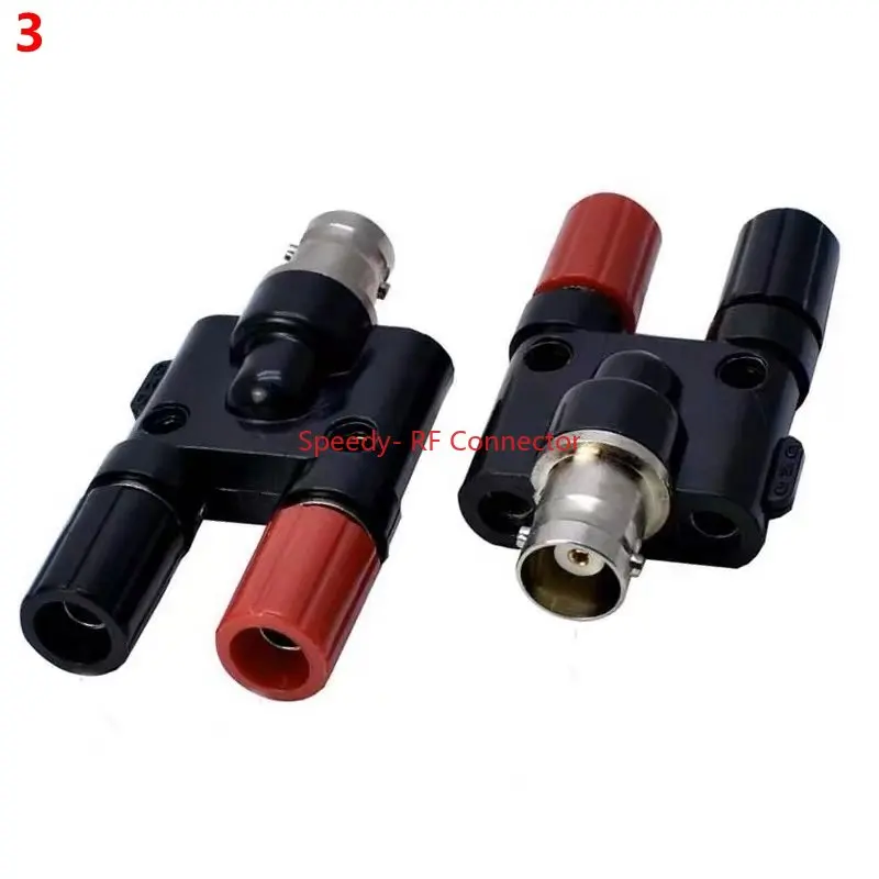 1Pcs Q9 BNC Male Female To BANANA Tee Type 3way 4way T Splitter Connector BNC To BNC RF Coax Adapter Fast Delivery Copper Brass