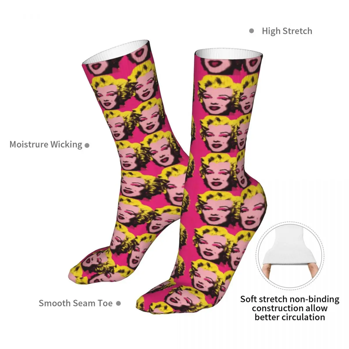 Marilyn Monroe Sexy Star Socks Men's Women's Fashion Socks Harajuku Spring Summer Autumn Winter Stockings Gifts