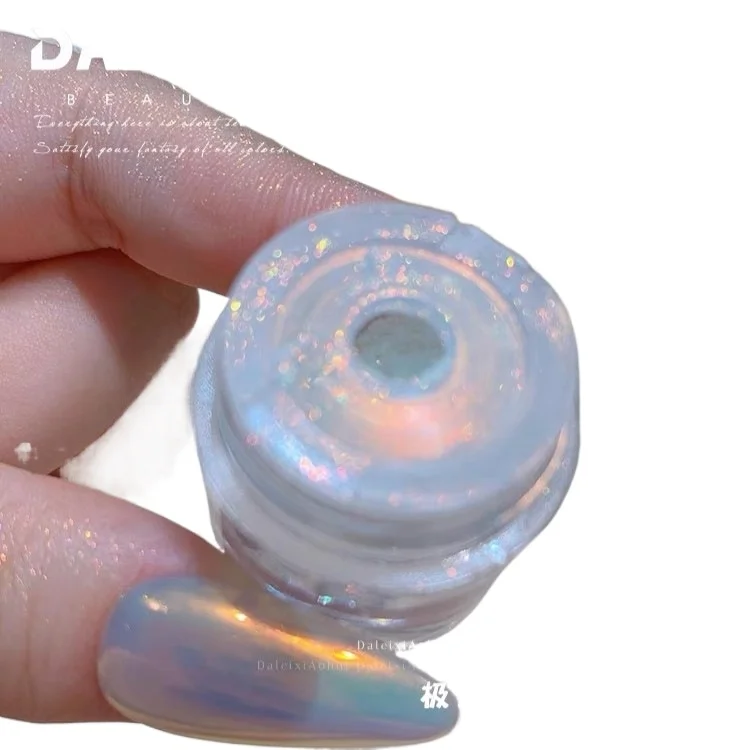 أورورا الملونة الكروم يونيكورن مسمار مسحوق غروب الشمس ضوء القمر مرآة مسمار بريق الصباغ المعدني تأثير الأشعة فوق البنفسجية هلام البولندية مسحوق