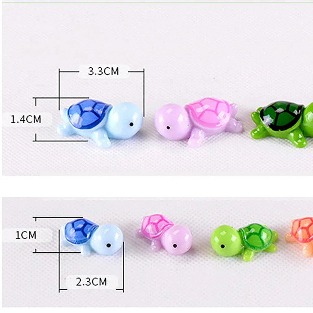 4PCS Sea Turtle Animal Miniatura Garden Home Bonsai Decoration Miniature Resin Craft Ornaments Micro DIY Kawaii Decor
