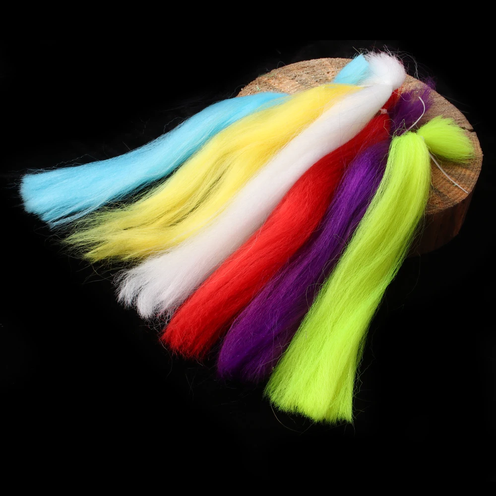 1 Paquete de 30CM de Fibra Rizada Kinky Minnow para Streamer, Material de Atado de Cabeza de Jig Bucktail para Pesca con Mosca de Trucha, Lucio y Lubina