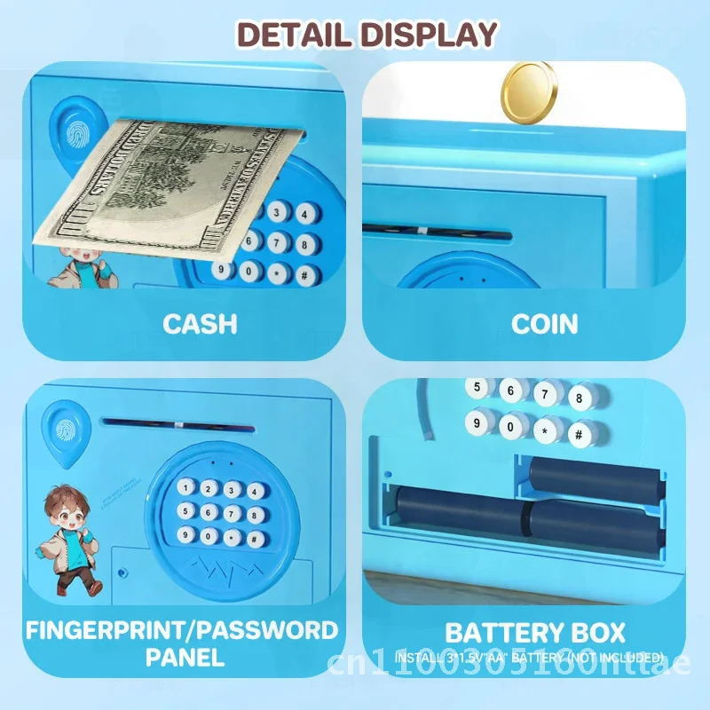 Iggy Bank créatif automatique roulant d'argent Atm mot de passe empreinte digitale pièce de monnaie économie d'argent semblant jouer jouet enfants anniversaire Gif