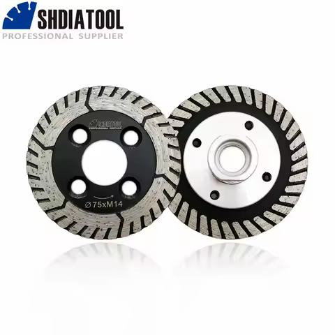 SHDIATOOL 2Pcs Dia 75mm/3" M14 or 5/8-11 Flange Diamond Cutting Grinding Disc Dual Saw Blade For Granite Marble Concrete