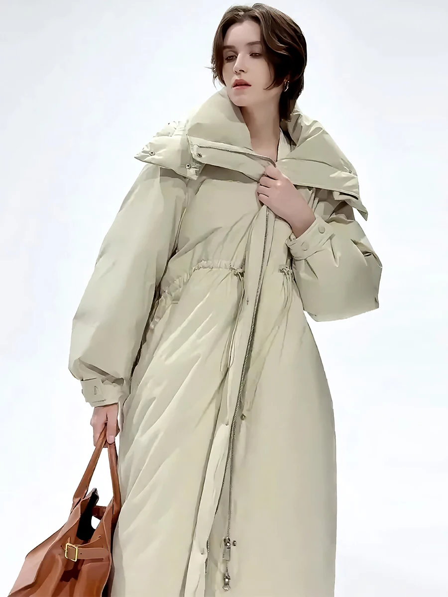 Invierno Thiened cálido largo blanco Du down Jaet abrigo de mujer perezoso sensación de gama alta nueva llegada 2025 prendas de vestir exteriores Faionable