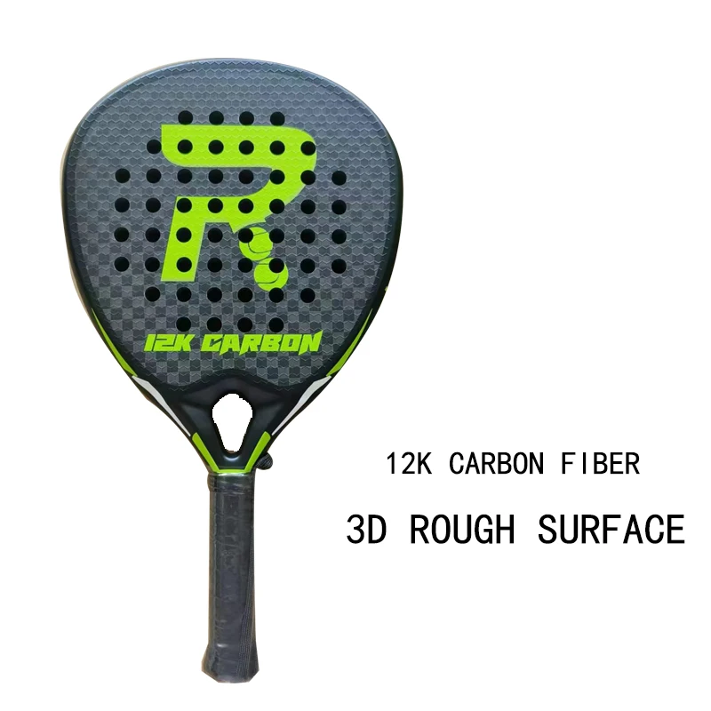 

Tennis Padel Racket 12k Carbon Fiber High Blance Paddle Rackets with EVA Memory Padel Paddle For pro player